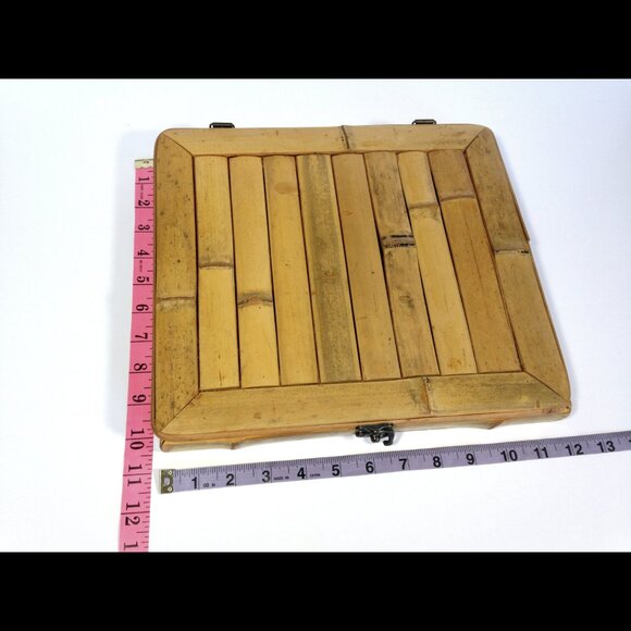 Small Real Bamboo Box - for tea, jewelry, pens, trinkets etc tropical tiki decor - Picture 2 of 6